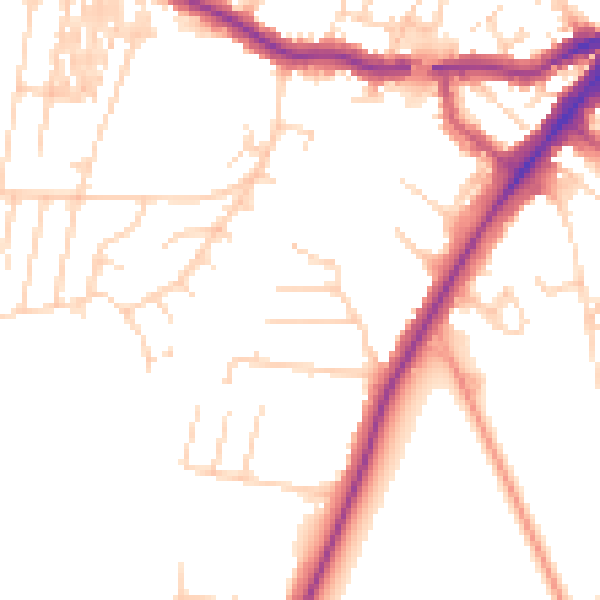 Daytime road noise heatmap for YO24 1DW