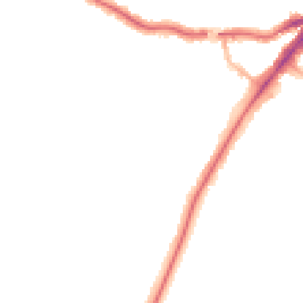 Night-time road noise heatmap for YO24 1DW