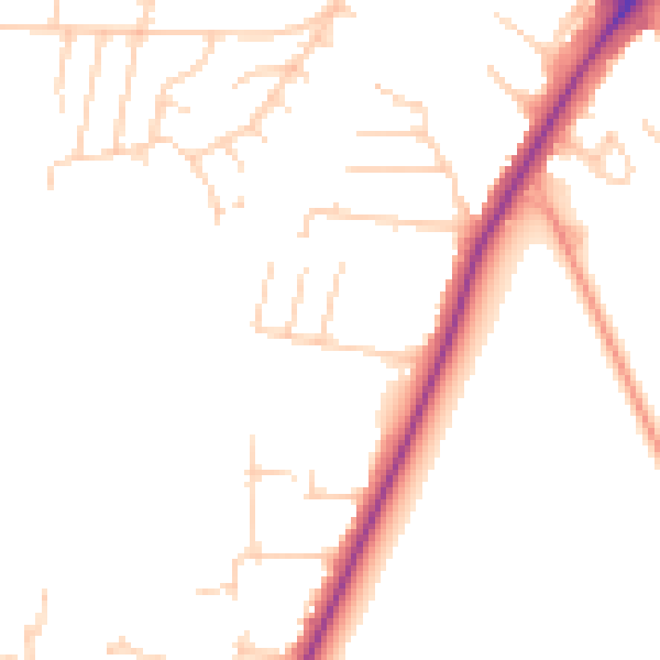 Daytime road noise heatmap for YO24 1DX