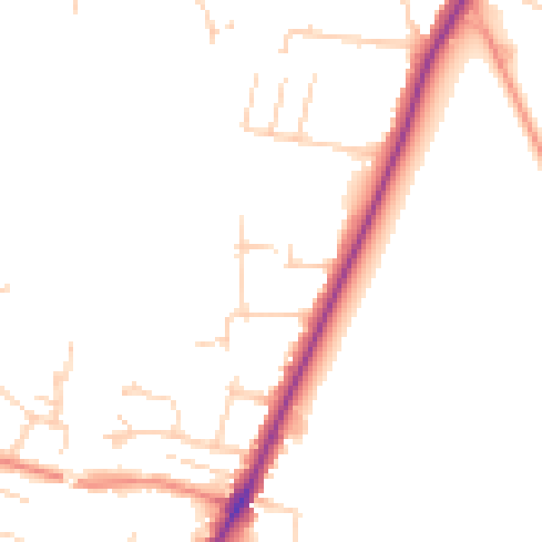Daytime road noise heatmap for YO24 1EX