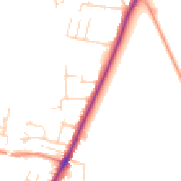 Daytime road noise heatmap for YO24 1HE