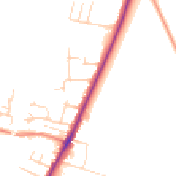 Daytime road noise heatmap for YO24 1HF