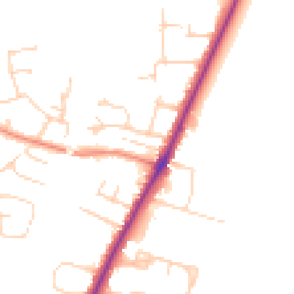 Daytime road noise heatmap for YO24 1HX