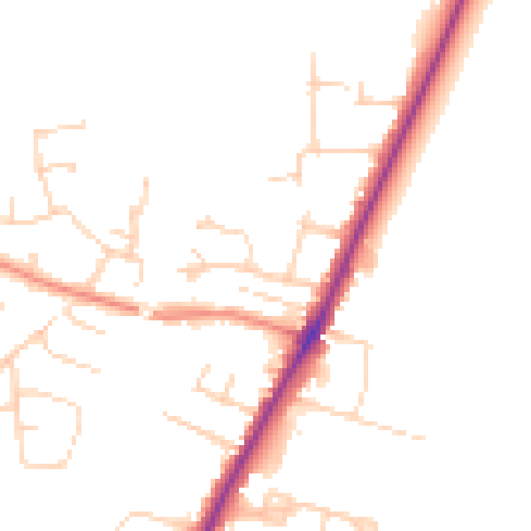 Daytime road noise heatmap for YO24 1JG
