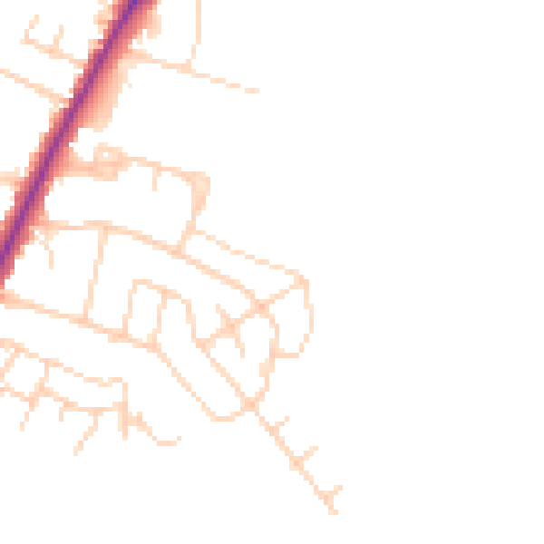 Daytime road noise heatmap for YO24 1JT