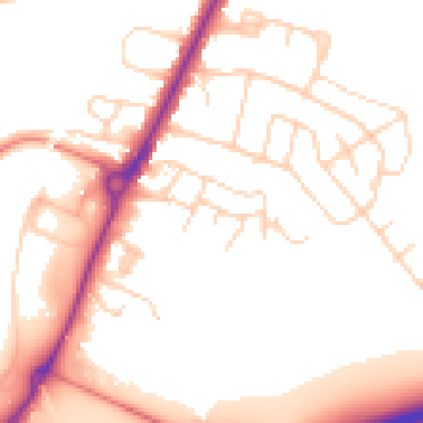 Daytime road noise heatmap for YO24 1UF