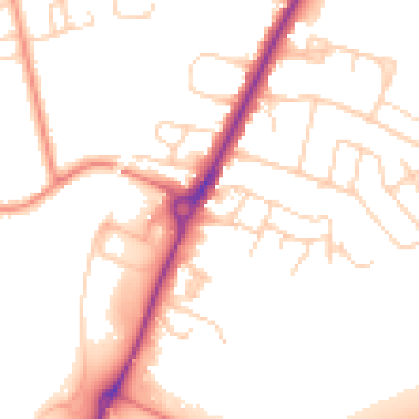 Daytime road noise heatmap for YO24 1UG