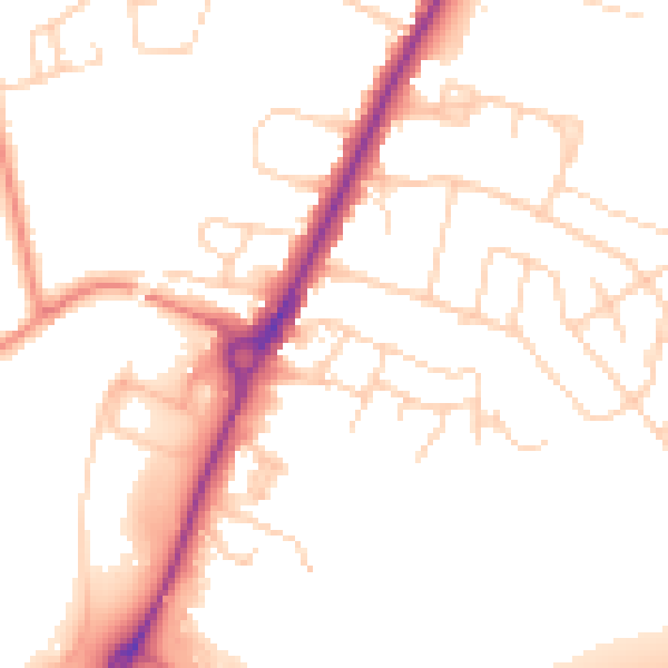 Daytime road noise heatmap for YO24 1UH