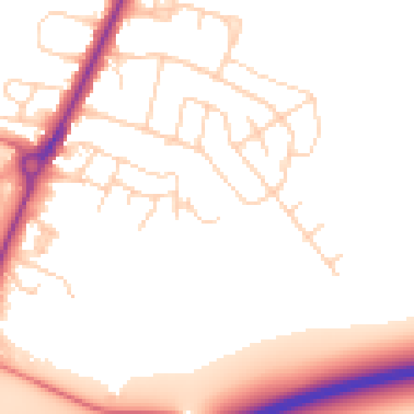 Daytime road noise heatmap for YO24 1UL