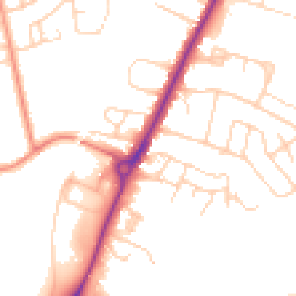 Daytime road noise heatmap for YO24 1UP