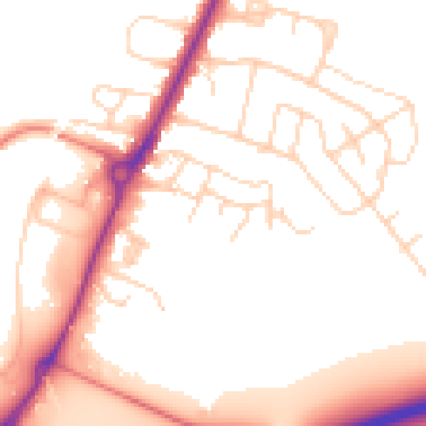 Daytime road noise heatmap for YO24 1UQ