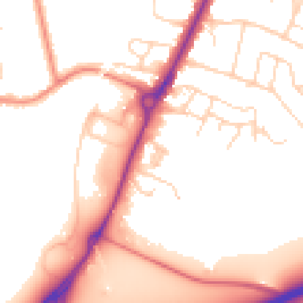 Daytime road noise heatmap for YO24 1UR