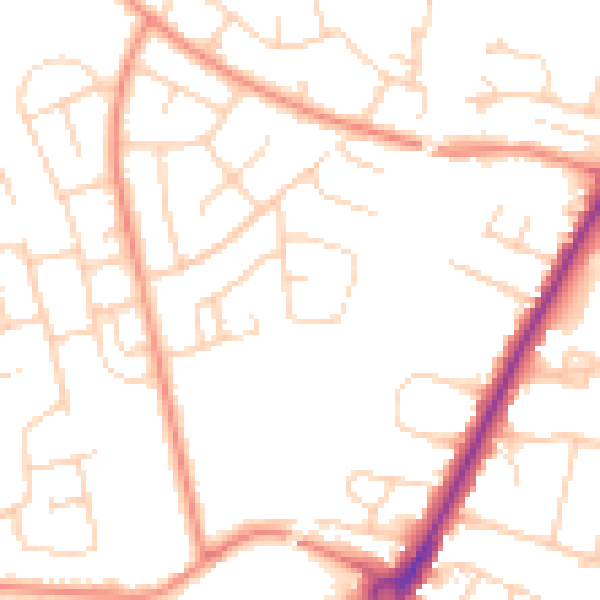 Daytime road noise heatmap for YO24 2PT
