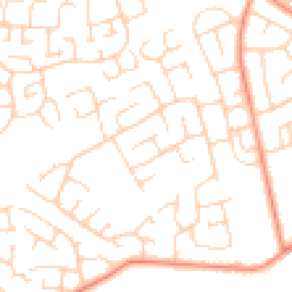 Daytime road noise heatmap for YO24 2RZ