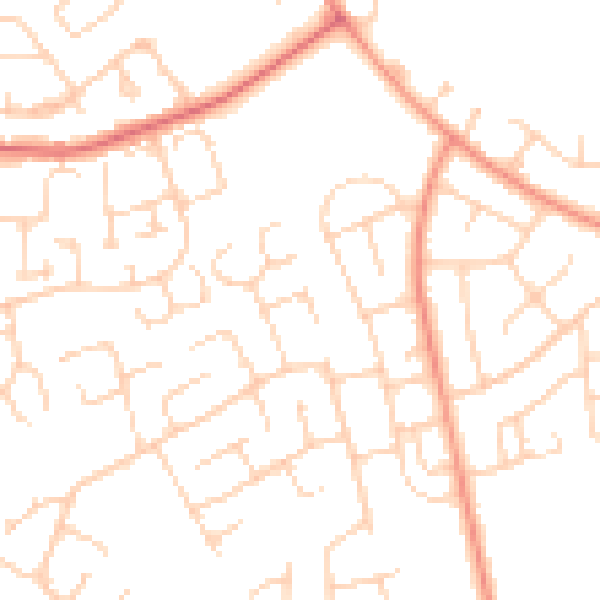 Daytime road noise heatmap for YO24 2SF