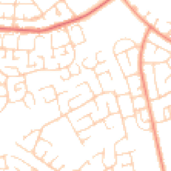 Daytime road noise heatmap for YO24 2SG
