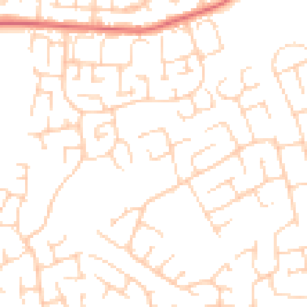 Daytime road noise heatmap for YO24 2SN