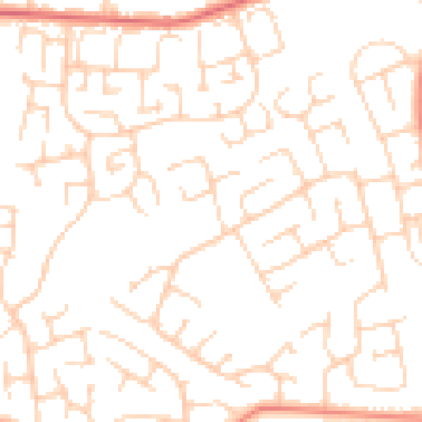 Daytime road noise heatmap for YO24 2UJ