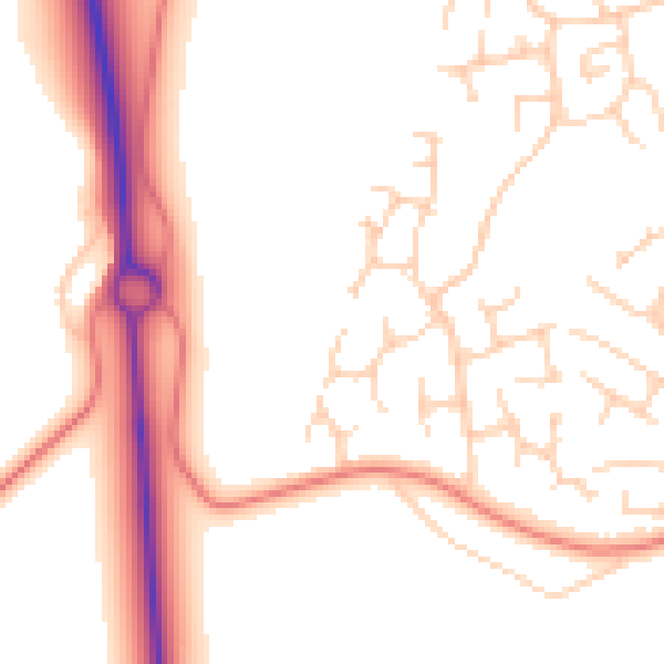 Daytime road noise heatmap for YO24 2XB