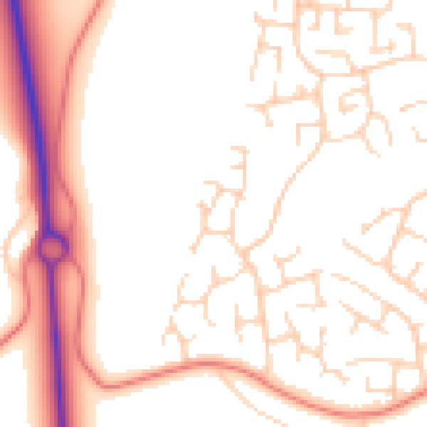 Daytime road noise heatmap for YO24 2XH