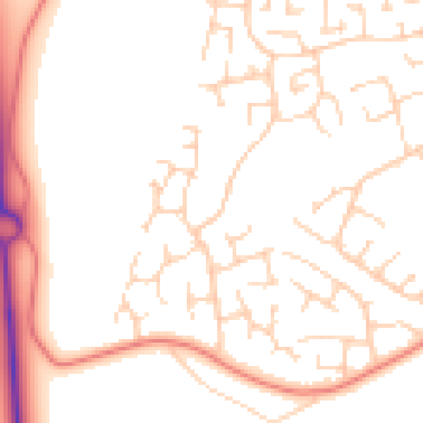 Daytime road noise heatmap for YO24 2XN