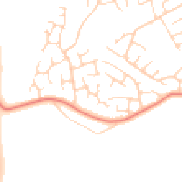 Daytime road noise heatmap for YO24 2XT
