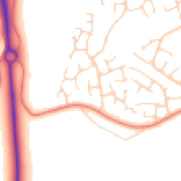 Daytime road noise heatmap for YO24 2XY