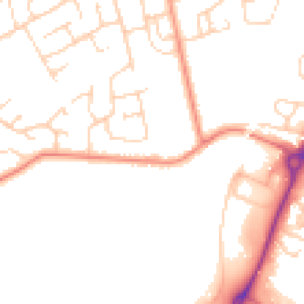 Daytime road noise heatmap for YO24 2YQ