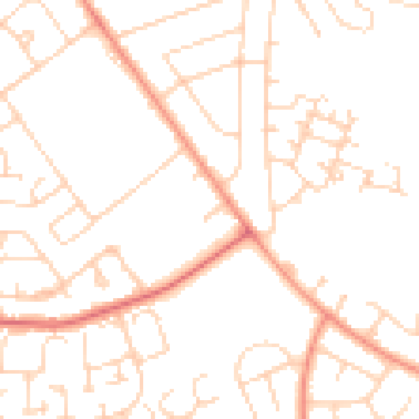 Daytime road noise heatmap for YO24 3BF