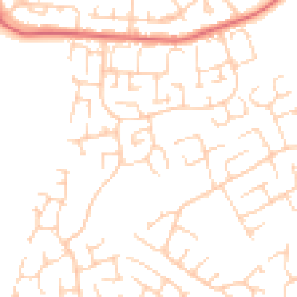 Daytime road noise heatmap for YO24 3DS