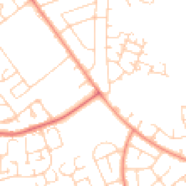 Daytime road noise heatmap for YO24 3EX