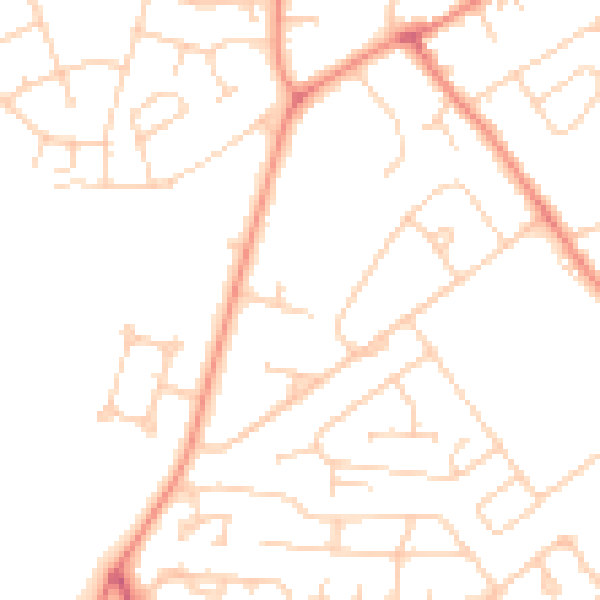 Daytime road noise heatmap for YO24 3HE