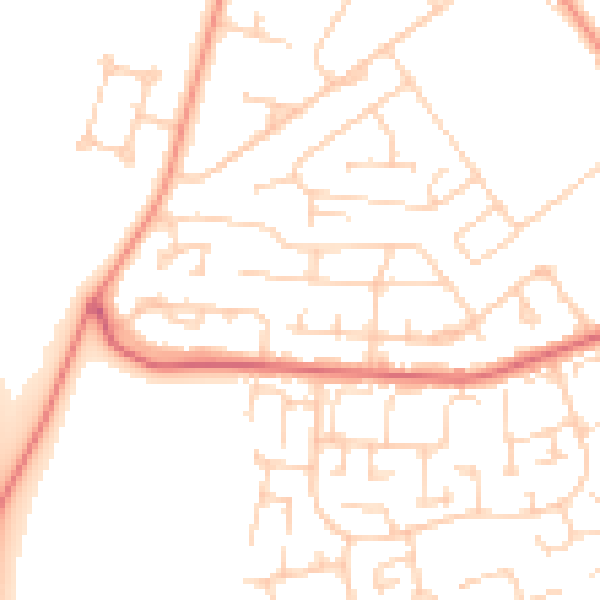 Daytime road noise heatmap for YO24 3JT