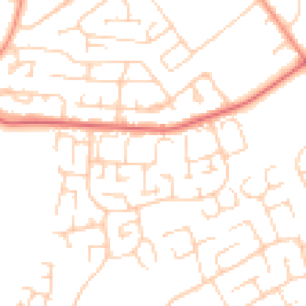 Daytime road noise heatmap for YO24 3LP