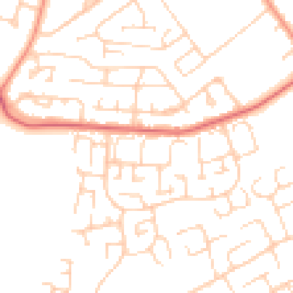 Daytime road noise heatmap for YO24 3LR