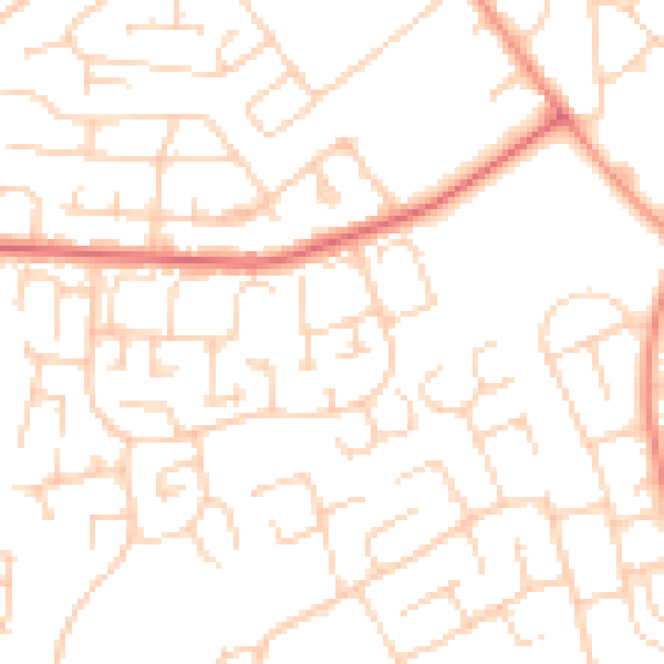 Daytime road noise heatmap for YO24 3NX
