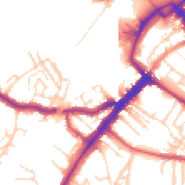 Daytime road noise heatmap for YO24 4AF
