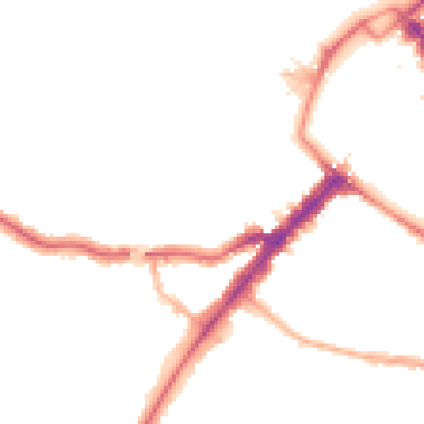 Night-time road noise heatmap for YO24 4AF