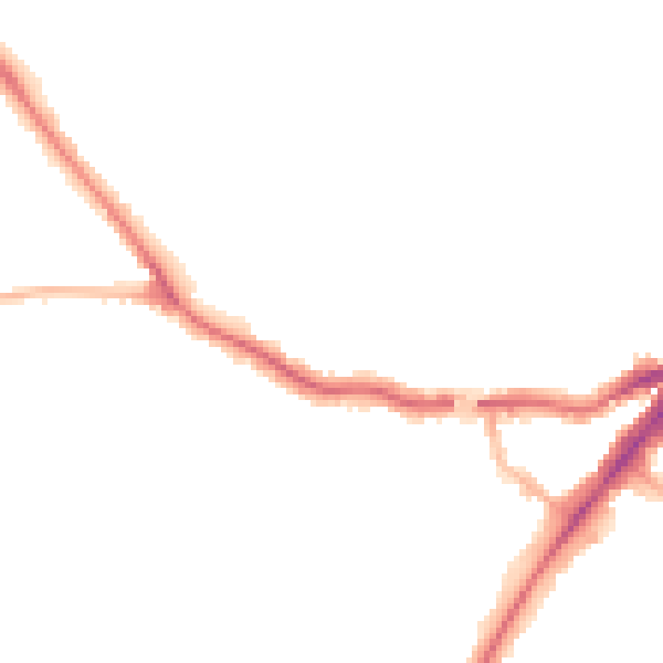 Night-time road noise heatmap for YO24 4BE