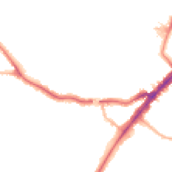 Night-time road noise heatmap for YO24 4BG