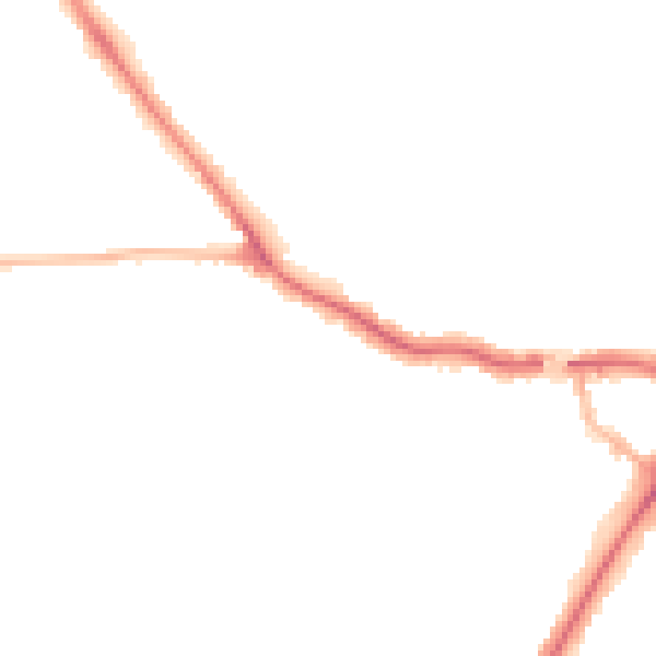 Night-time road noise heatmap for YO24 4DG