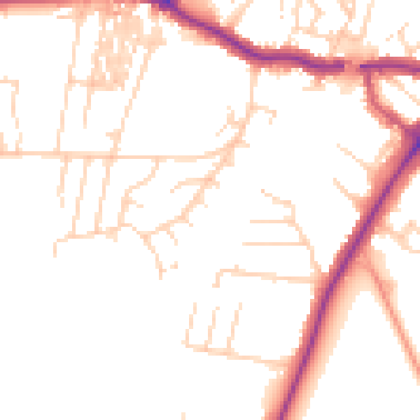 Daytime road noise heatmap for YO24 4DX