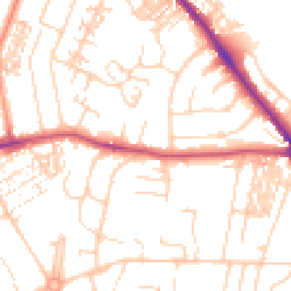 Daytime road noise heatmap for YO24 4EY