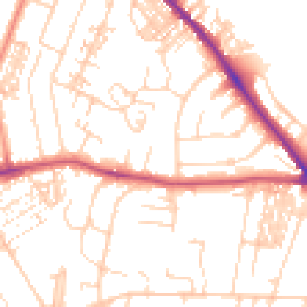 Daytime road noise heatmap for YO24 4EZ