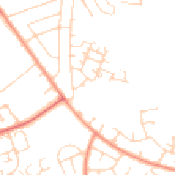 Daytime road noise heatmap for YO24 4FA