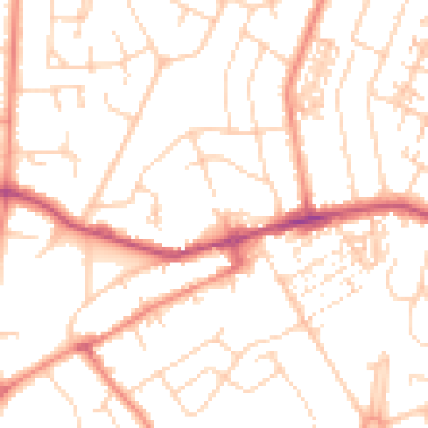 Daytime road noise heatmap for YO24 4LH