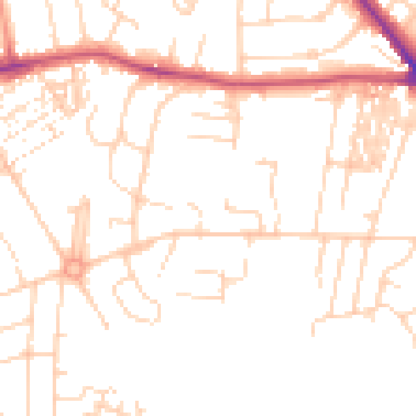 Daytime road noise heatmap for YO24 4PF