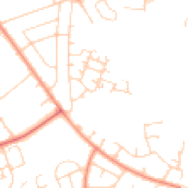 Daytime road noise heatmap for YO24 4QJ