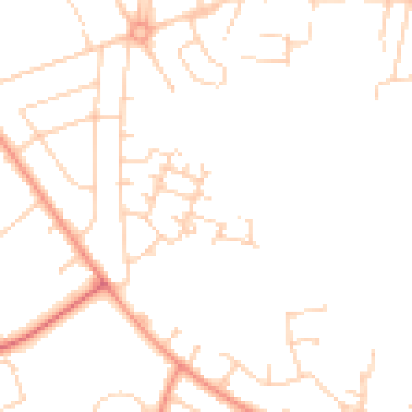 Daytime road noise heatmap for YO24 4QP