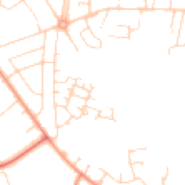 Daytime road noise heatmap for YO24 4QS